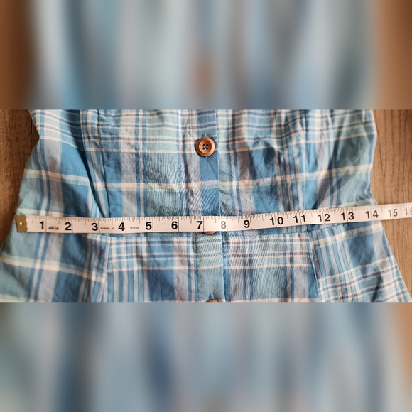NWT‎ Sisstrevolution Blue Plaid Low Square Back Midi Dress Jr's Large - Picture 9 of 9